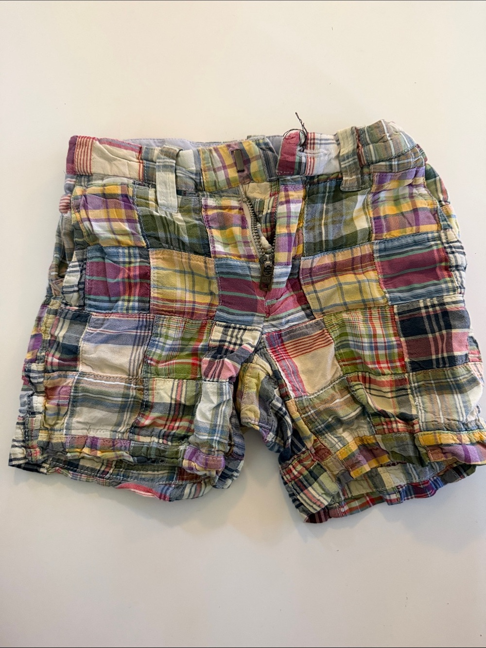 J. Crew Kids Patchwork Plaid Shorts in Multicolor